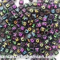Amaonm 500pcs Mixed black Colorful DIY Square Acrylic Plastic Letter Alphabet LetterA-z Cube Beads Size 6x6mm or 1 5 for Bracelets Kids Learn toy Games Key Chains and Children Jewelry B01DAGZDZW